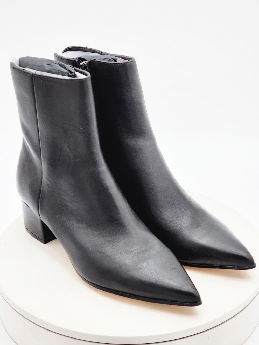 Nine West Maribu Black Leather Pointed Toe Ankle Boots Women’s Size 9.5 M